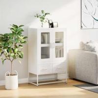 Hoge kast 68x39x111,5 cm staal wit - thumbnail