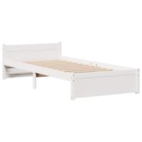 Bed met boekenkast zonder matras grenenhout wit 90x190 cm - thumbnail