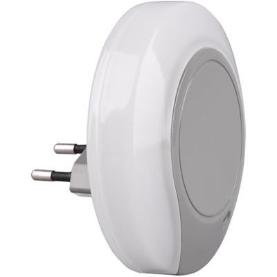 Energiezuinige Stekkerlamp met Dag/Nacht Sensor - 0.4W - Warm Wit - Mat Grijs