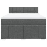 Boxspring met matras stof donkergrijs 140x200 cm - thumbnail