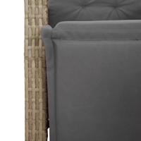 7-delige Tuinset met kussens poly rattan beige - thumbnail