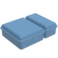 Rotho twin lunchbox 1.05+0.55l horizon blauw - thumbnail