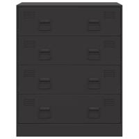 Dressoir 67x39x83 cm staal zwart - thumbnail