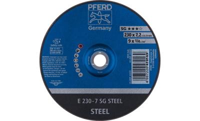 PFERD TOOLS 62223626 E 230-7 SG STEEL Afbraamschijf gebogen Diameter 230 mm Boordiameter 22.23 mm Staal 10 stuk(s)