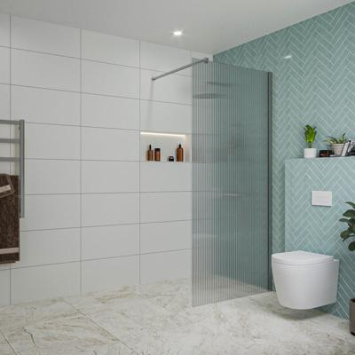 Fortifura Galeria inloopdouche - 90x200cm - ribbelglas - wandarm - chroom SW797951/SW797904