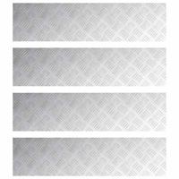 VidaXL Trap tread rechthoekig 4 pcs zilver 100 x 25 cm aluminium - thumbnail