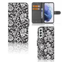 Samsung Galaxy S22 Hoesje Black Flowers - thumbnail