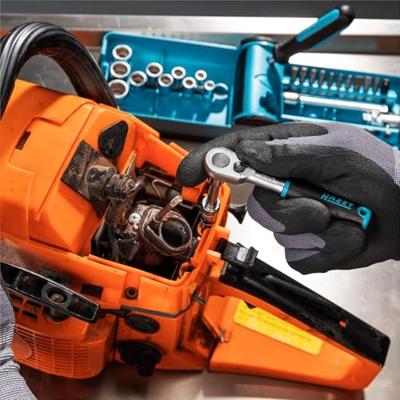 HAZET Dopsleutelset 856-1HP | 1/4 inch (6,3 mm) vierkant hol, 1/4 inch (6,3 mm) zeskant massief | Buiten-zeskant-tractieprofiel, Sleufprofiel,