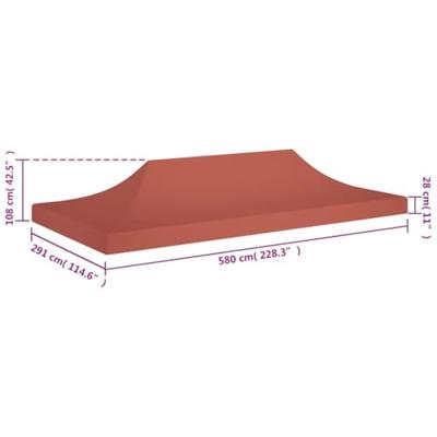 VidaXL Partytentdak 270 g/m² 6x3 m terracotta - thumbnail