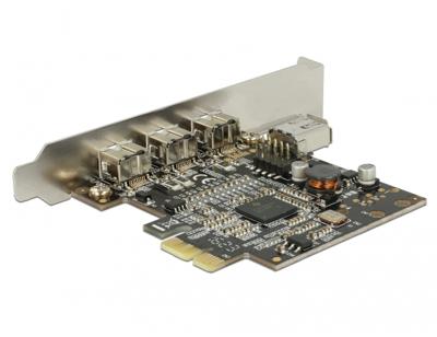 Delock 89864 PCI Express x1-kaart > 3 x externe FireWire B + 1 x interne FireWire A