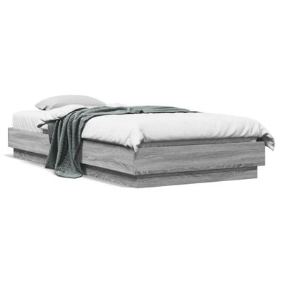 Bedframe met LED-verlichting grijs sonoma eikenkleur 90x200 cm