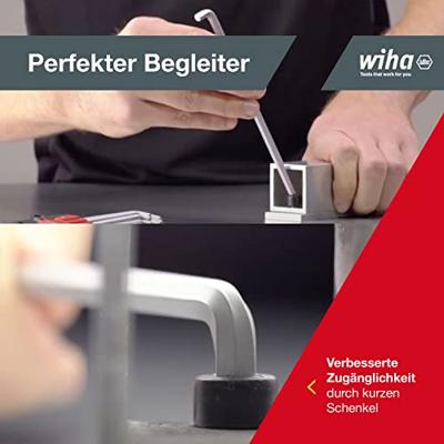 Wiha Stiftsleutelset | in Compact houder | Zeskantkogelkop | 10-delig | mat verchroomd - 1418 - 01418 - thumbnail
