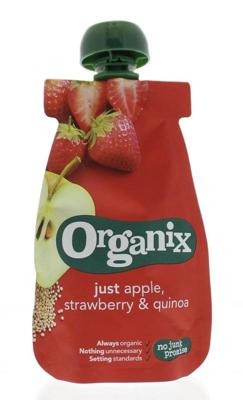 Organix Knijpfruit appel, aardbei & quinoa 12 maanden bio 100 Gram