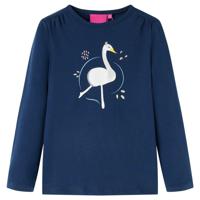 VidaXL Kindershirt met lange mouwen 128 marineblauw - thumbnail