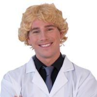 Pruik Heren Krul Blond - thumbnail