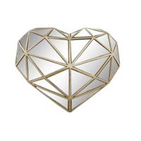 Decoratieve figuren DKD Home Decor 26 x 5 x 21 cm Hart Gouden - thumbnail