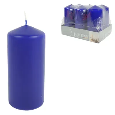 Gala stompkaarsen blauw 5,8 x 12,5 cm 6 stuks | 4 stuks