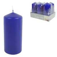 Gala stompkaarsen blauw 5,8 x 12,5 cm 6 stuks | 4 stuks - thumbnail