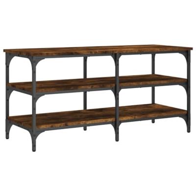 Schoenenbankje 100x38,5x49 cm bewerkt hout gerookt eikenkleurig