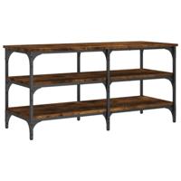 Schoenenbankje 100x38,5x49 cm bewerkt hout gerookt eikenkleurig - thumbnail