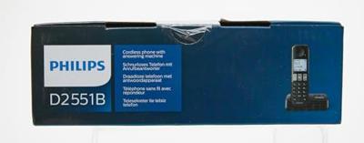 Philips D2551B/01- Draadloze DECT-telefoon met 1 handset met antwoordapparaat, 50 namen/nummers en nummerherkenning - Zwart
