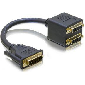 DeLOCK Adapter DVI29 male to 2x DVI29 female DVI29 (x2) Zwart