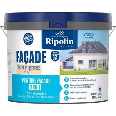 Klassieke 2 in 1 gevelverf - RIPOLIN - 474647 - Steentint - Mat - 10 L