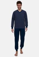 Gotzburg Pyjama blauw gestreept met boorden - thumbnail