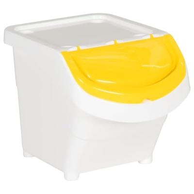 VidaXL Afvalbakken met deksels stapelbaar 3 st pp 78 l wit VidaXL Afvalbakken met deksels stapelbaar 3 st pp 78 l wit