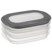 Sunware Home Vleeswarendoos 3-Laags Grijs/Transparant - thumbnail
