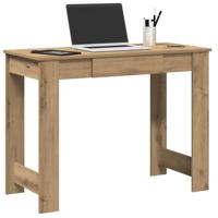 Bureau 100x45x75 cm bewerkt hout artisanaal eikenkleur - thumbnail
