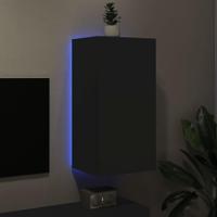 Tv-wandmeubel met LED-verlichting 40,5x35x80 cm zwart - thumbnail