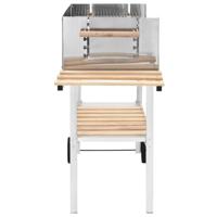 VidaXL Trolleybarbecue met 2 schappen houtskool xxl roestvrij staal - thumbnail