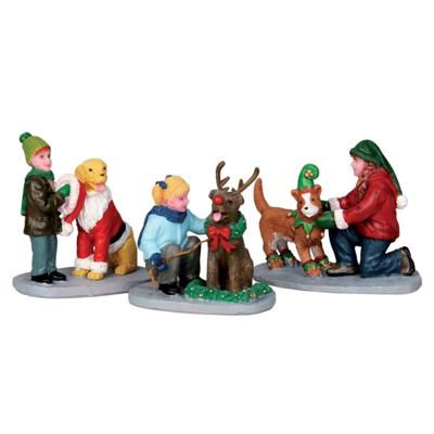 Kerstfiguur Doggie dress up set of 3 LEMAX - Lemax
