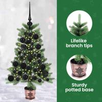VidaXL Kerstboom met 150 led met standaard groen 65 cm pe - thumbnail