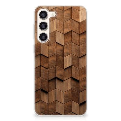 Bumper Hoesje voor Samsung Galaxy S23 Plus Wooden Cubes Bumper Hoesje voor Samsung Galaxy S23 Plus Wooden Cubes