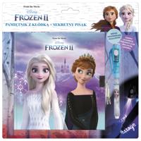Disney notitieblok en geheime pen Frozen II 17 cm paars 2 delig - thumbnail