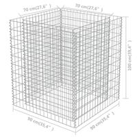 Gabion plantenbak verhoogd 90x90x100 cm gegalvaniseerd staal - thumbnail