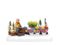 Market Vendor Plants and Flowers with LED Polyresin 14cm Santaville - Santaville - thumbnail