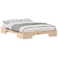 Bedframe met opslag Bruin 160 x 200 cm Massief grenenhout - thumbnail