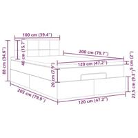 Ottoman bed met matras en LED's 120x200cm fluweel donkerblauw - thumbnail