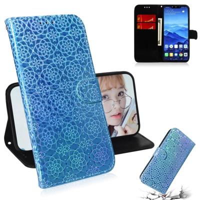 Voor Huawei mate 20 Lite effen kleur kleurrijke magnetische Buckle horizontale Flip PU lederen draagtas met houder & kaartsleuven & portemonnee & Lany