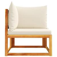 Tuinhoekbank met kussens massief acaciahout - thumbnail