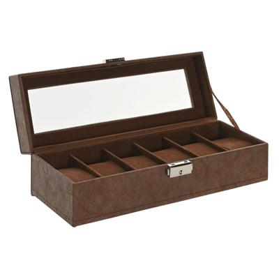Doos-Juwelenkistje Home ESPRIT Bruin Polyurethaan Kristal Hout MDF 30 x 10 x 8 cm