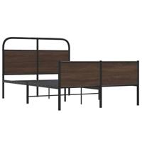 Bedframe zonder matras bewerkt hout bruin eikenkleur 120x190 cm - thumbnail