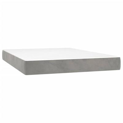 Pocketveringmatras medium 140x190x20 cm fluweel lichtgrijs