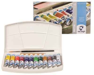 Van Gogh • aquarelverf set in kunststof etui met 12 kleuren in tubes van 10ml