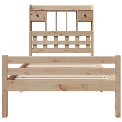 Bed met boekenkast zonder matras massief grenenhout 100x200 cm - thumbnail