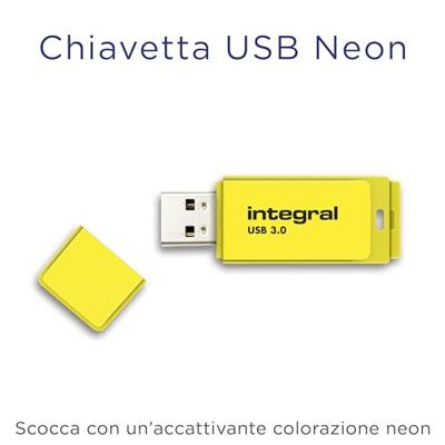 Integral Neon USB 3.0 stick, 64 GB, geel