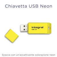 Integral Neon USB 3.0 stick, 64 GB, geel - thumbnail